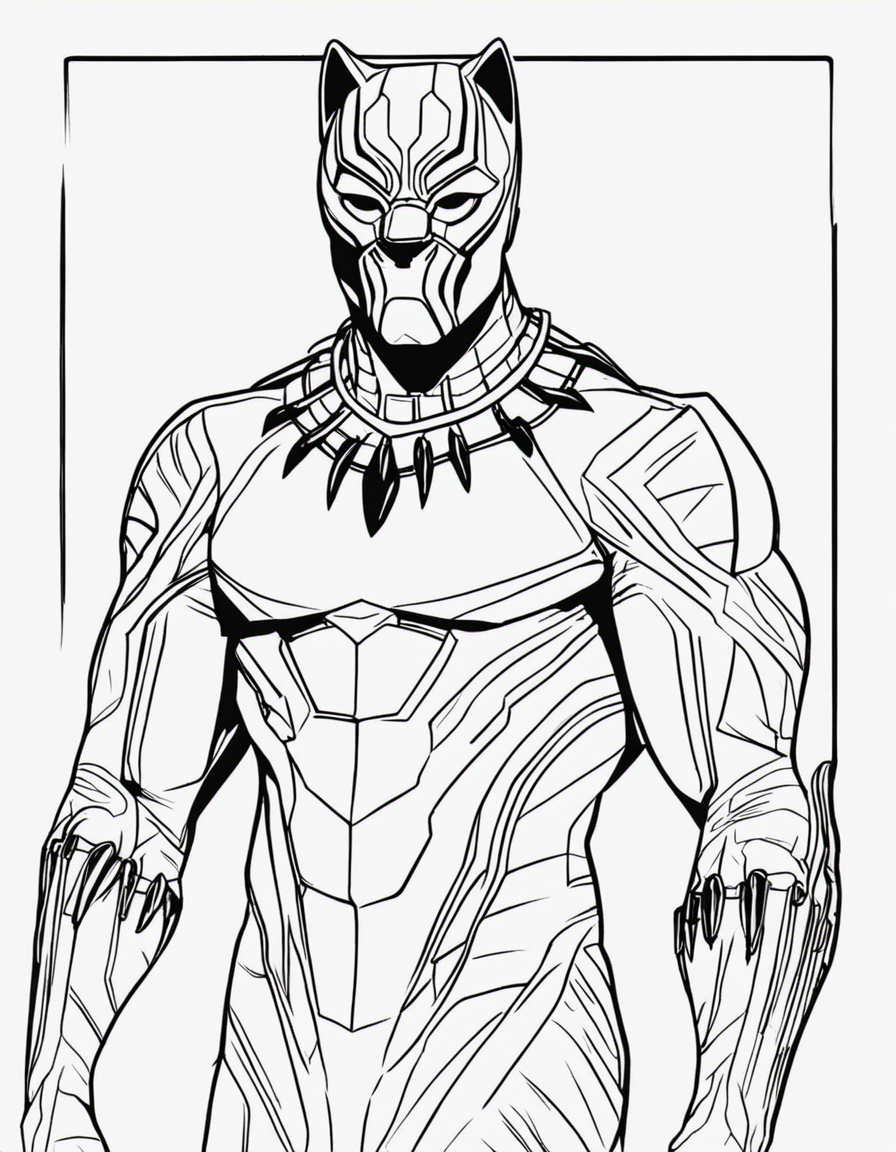 realistic black panther coloring page