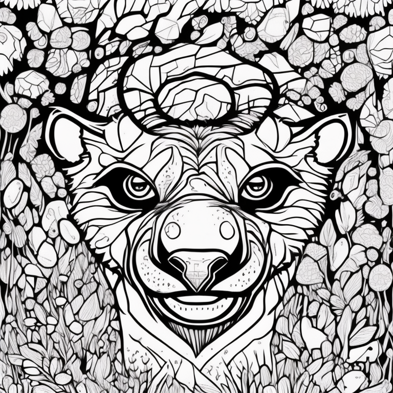 leão, na floresta coloring page