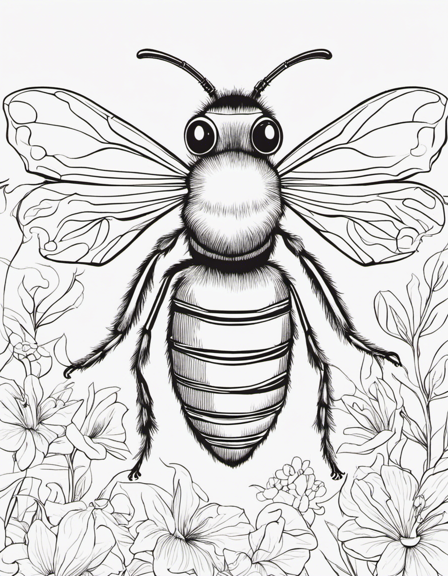 bee for children coloring page