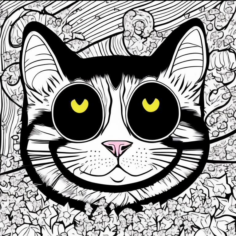 cute cat coloring page