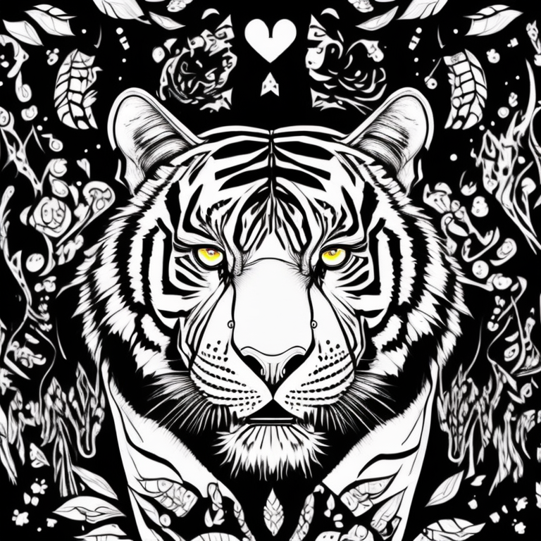 crie uma imagem colorida de um tigre para capa de livro