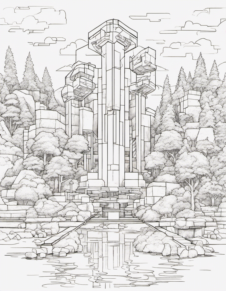 realistic minecraft coloring page