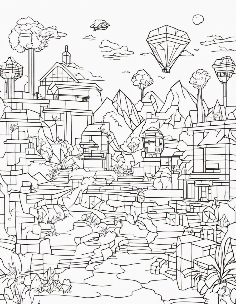 minecraft for children coloring page