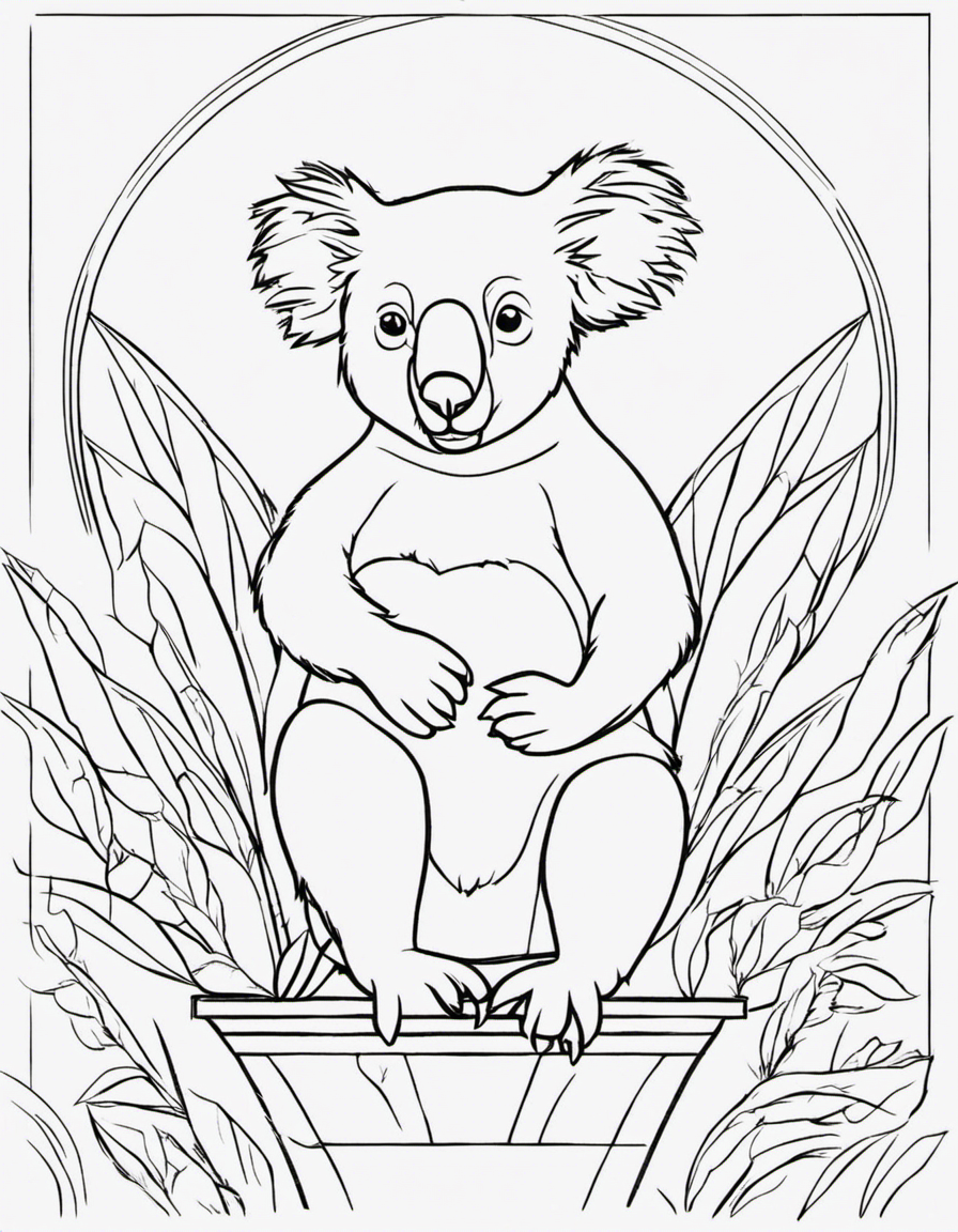 cartoon koala coloring page