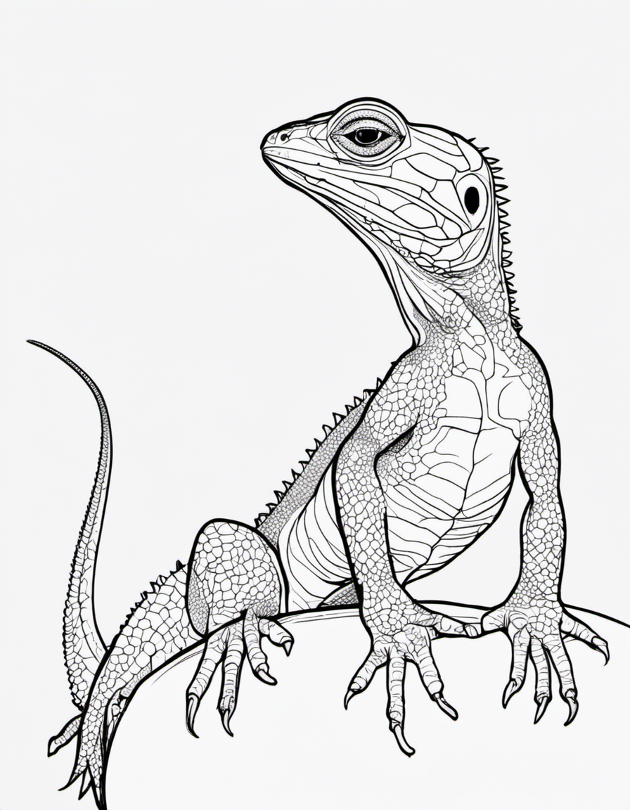 realistic lizard coloring page