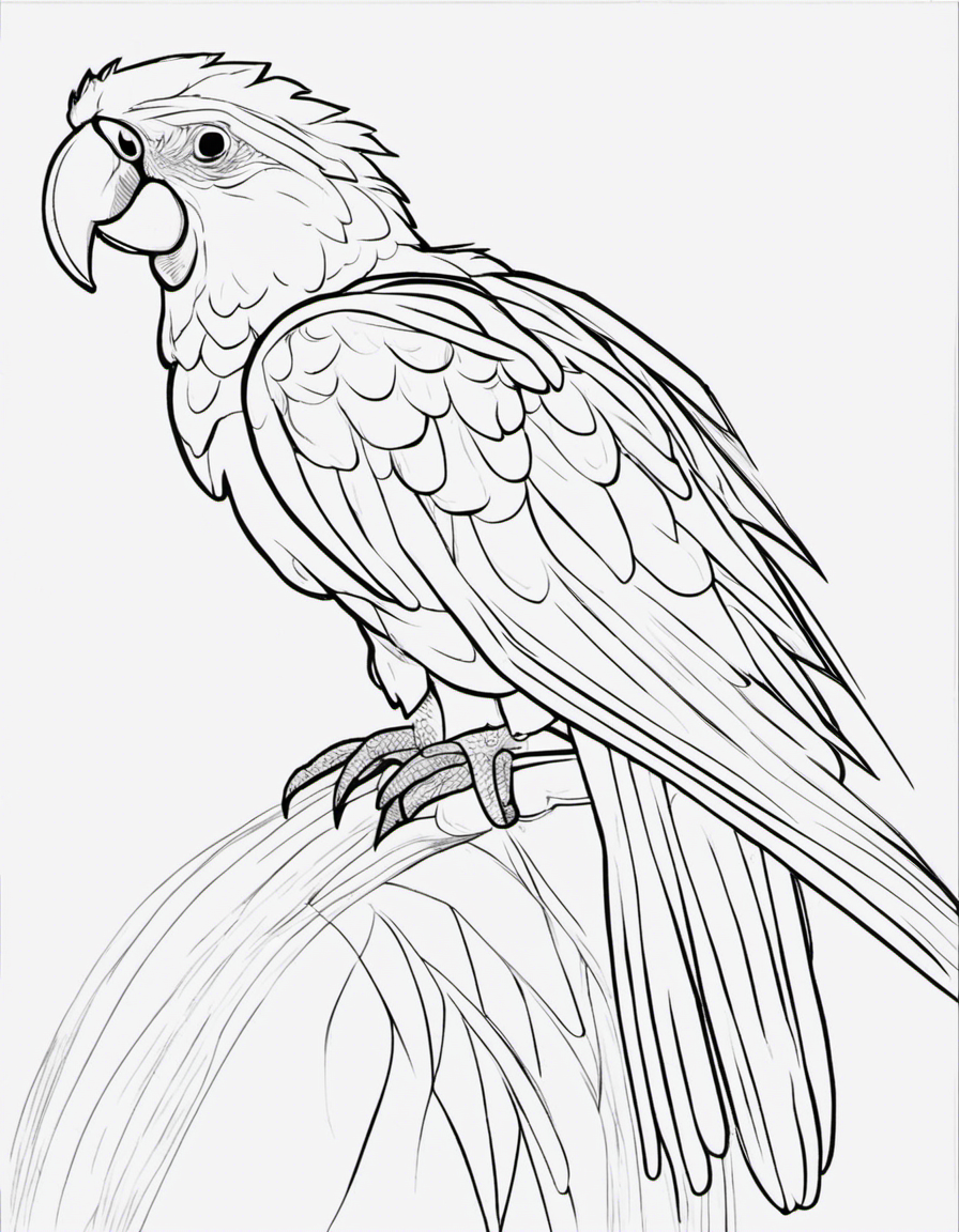 cartoon parrot coloring page