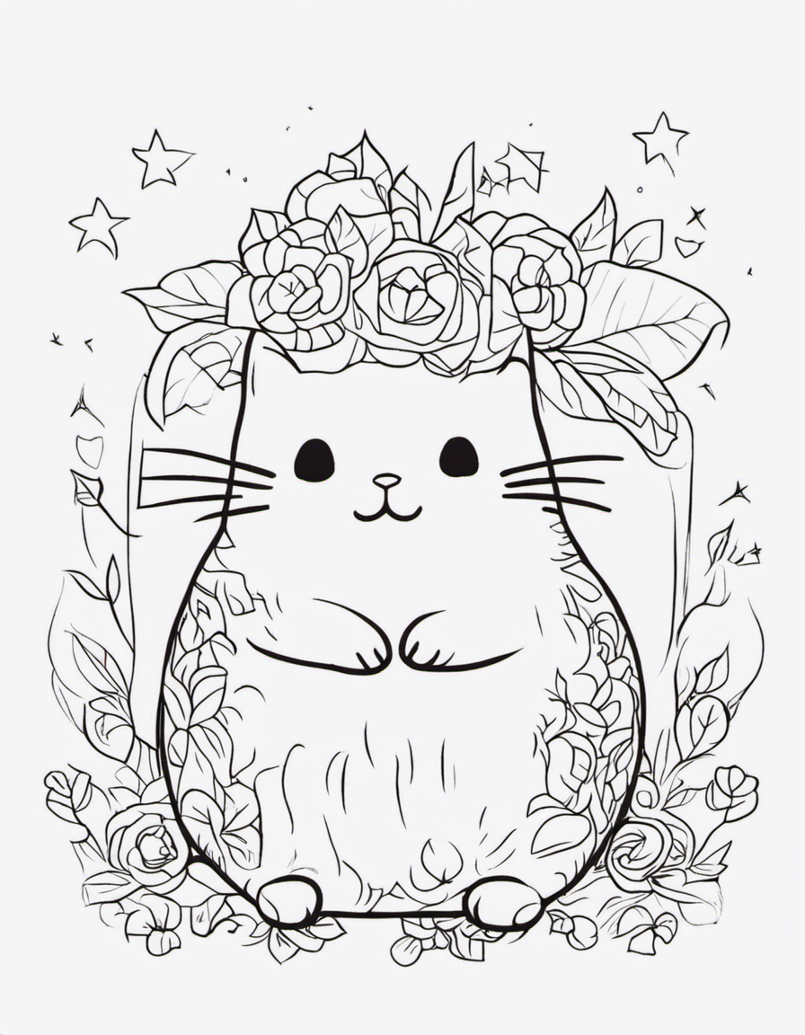 realistic pusheen coloring page