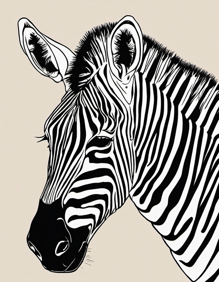 realistic zebra coloring page