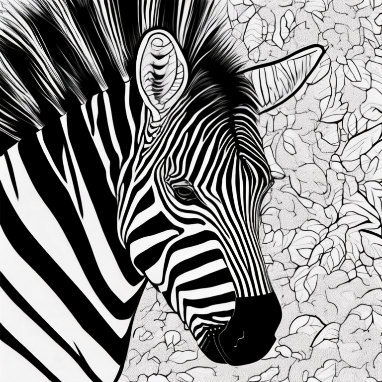 zebra preto e branco para colorir