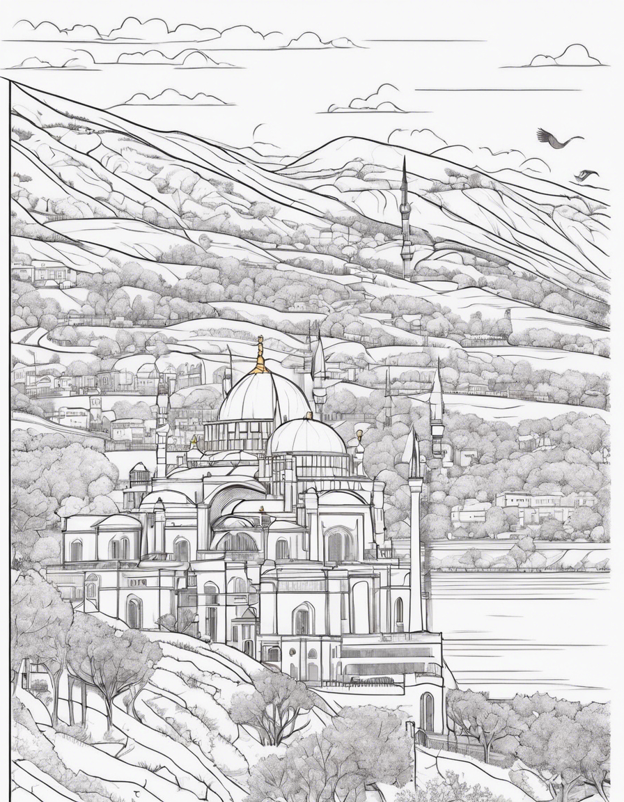 travel itinerary: country turkey  coloring page