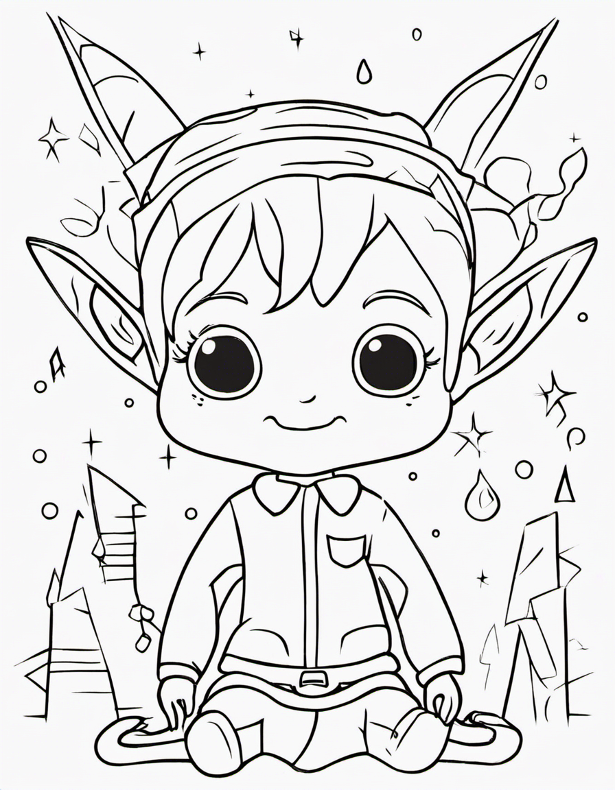 elf on the shelf for children coloring page