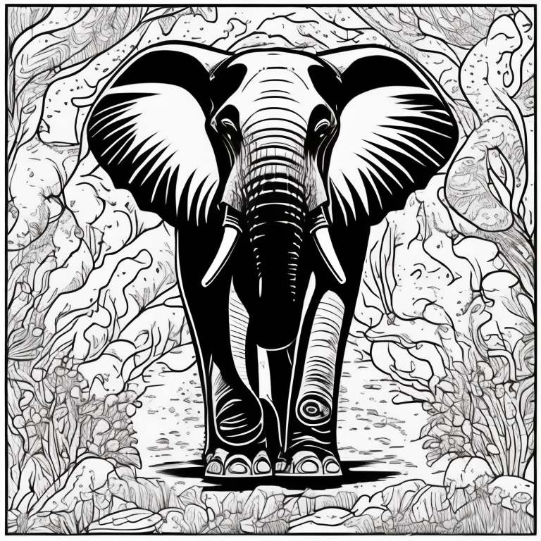 Elephant coloring page