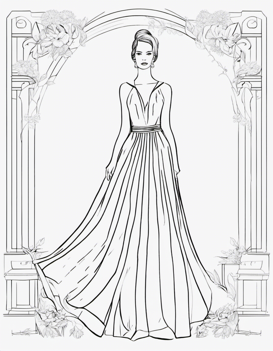 dress for adults coloring page