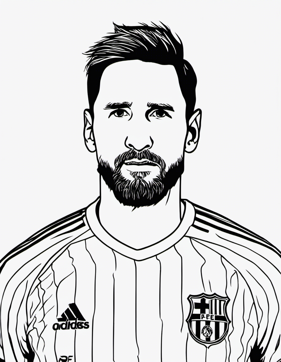 Free realistic lionel messi coloring page 2023