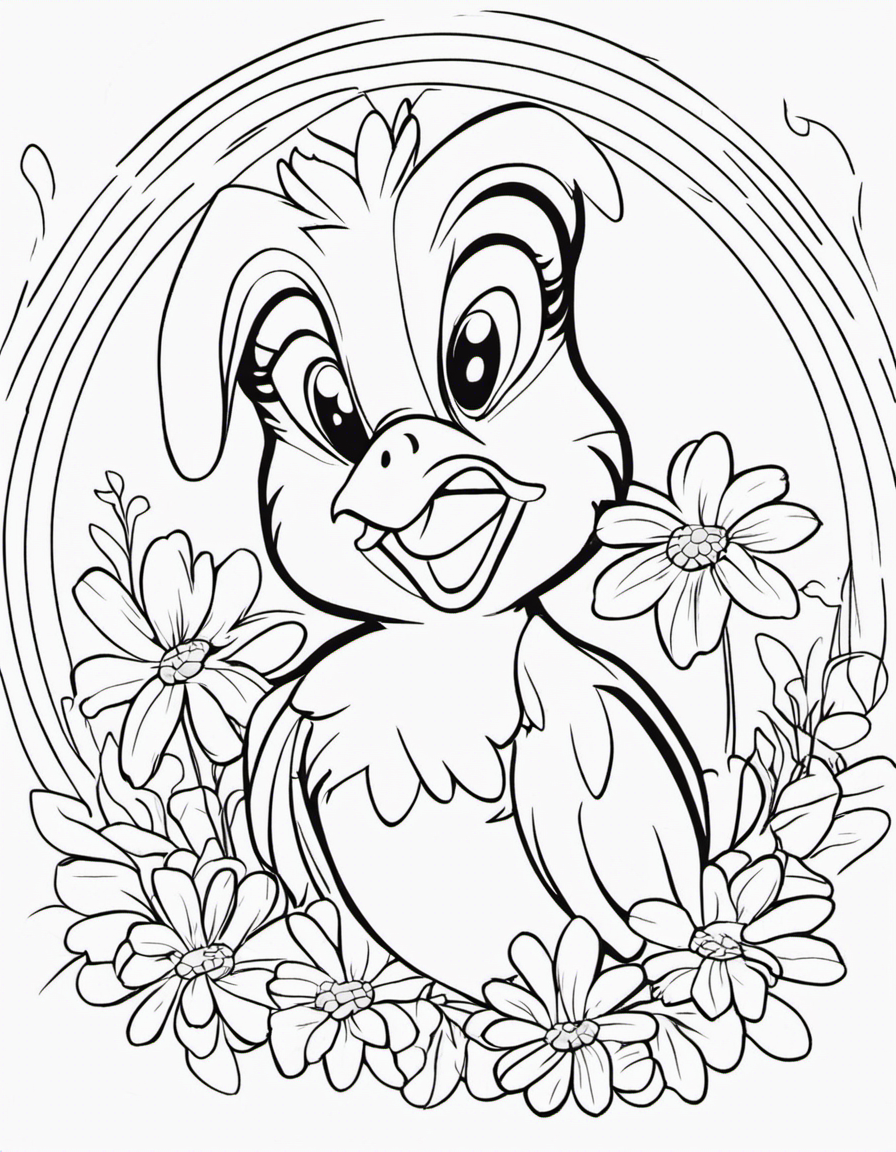 cartoon daisy duck coloring page