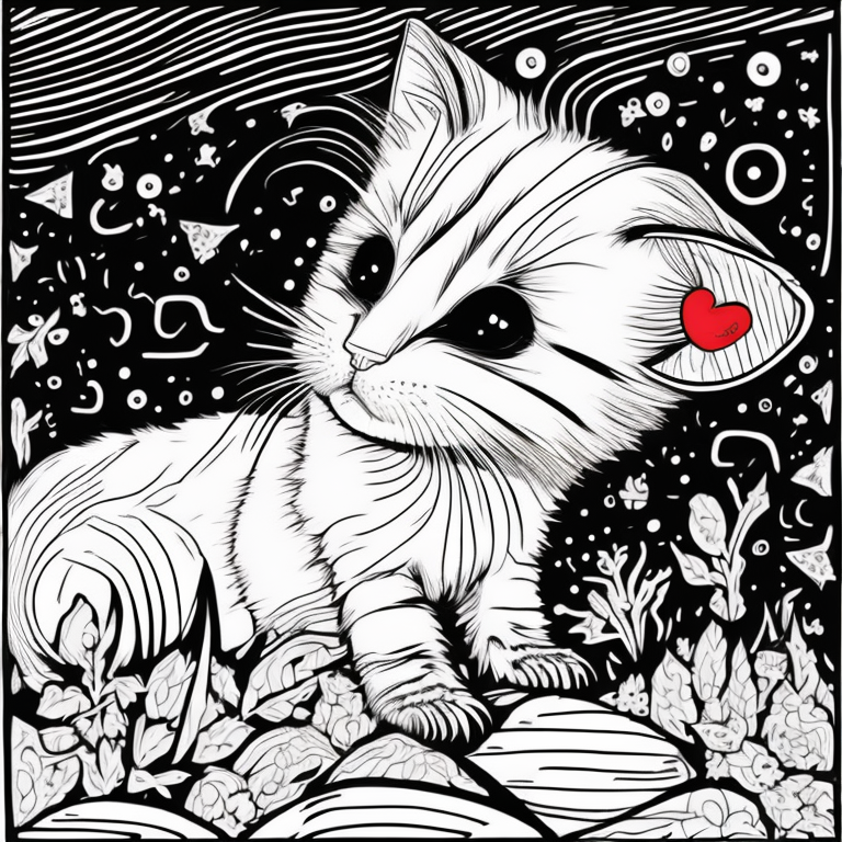 a cute cat coloring page