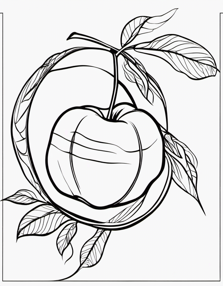 realistic apple coloring page