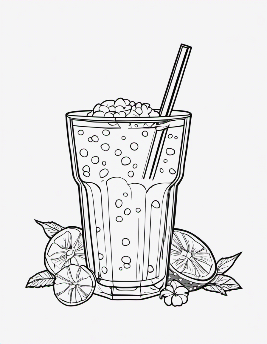 boba tea for children coloring page