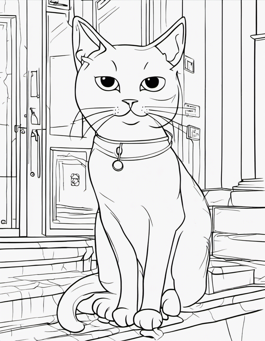 cartoon pete the cat coloring page