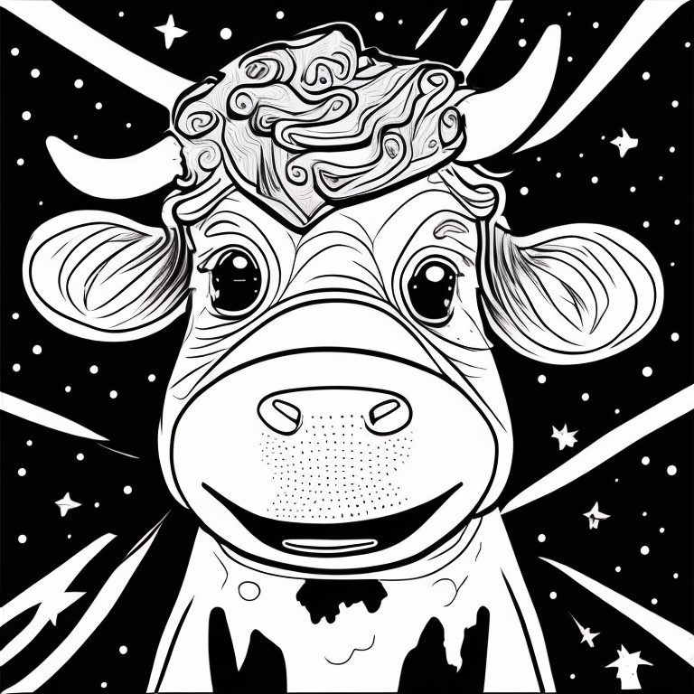 cute cow coloring page