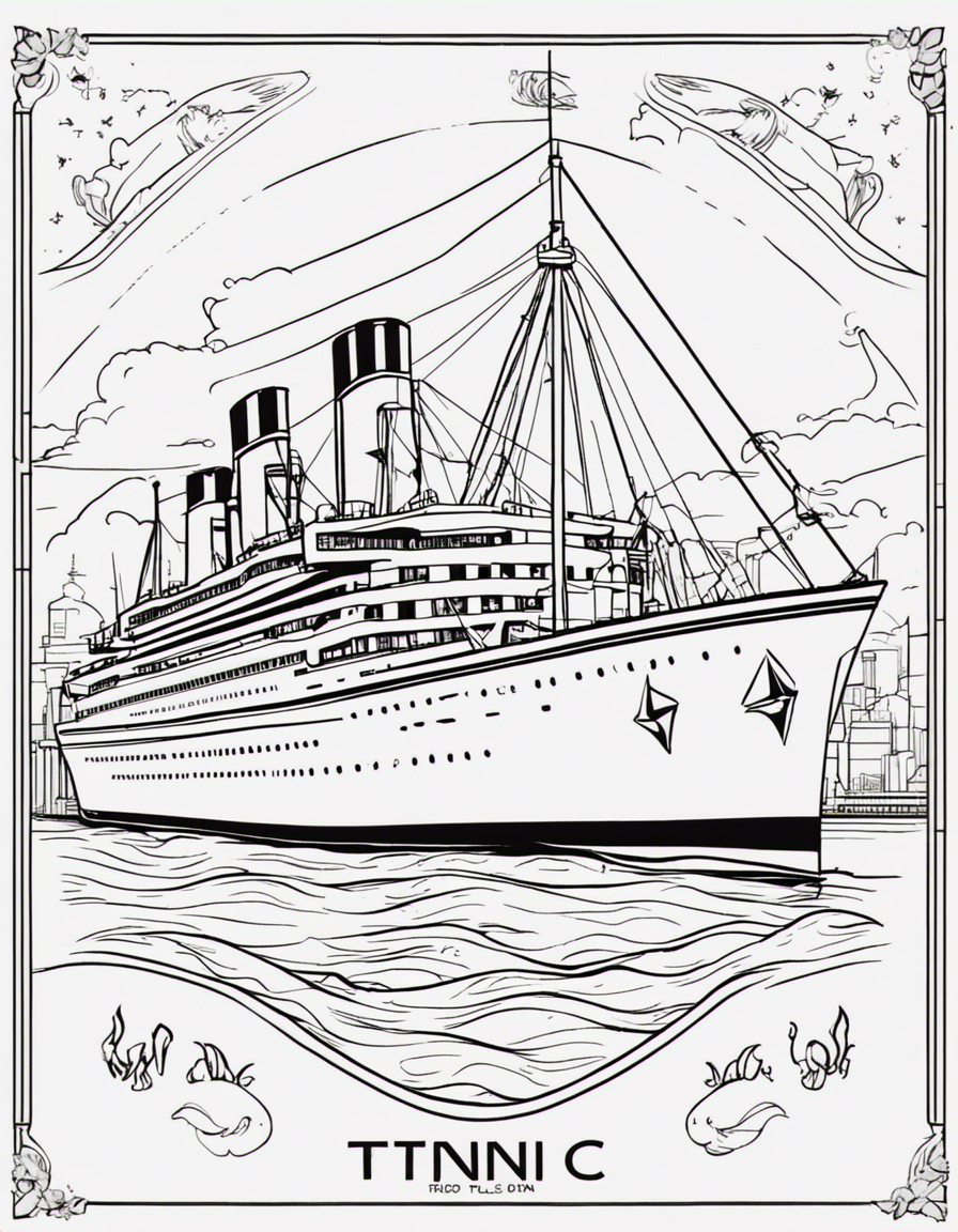 realistic titanic coloring page