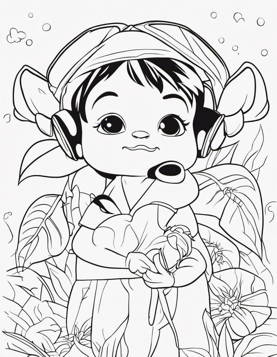 realistic lilo stitch coloring page