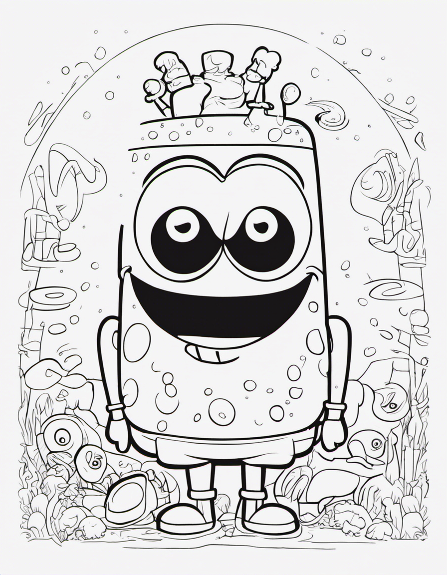 realistic spongebob coloring page