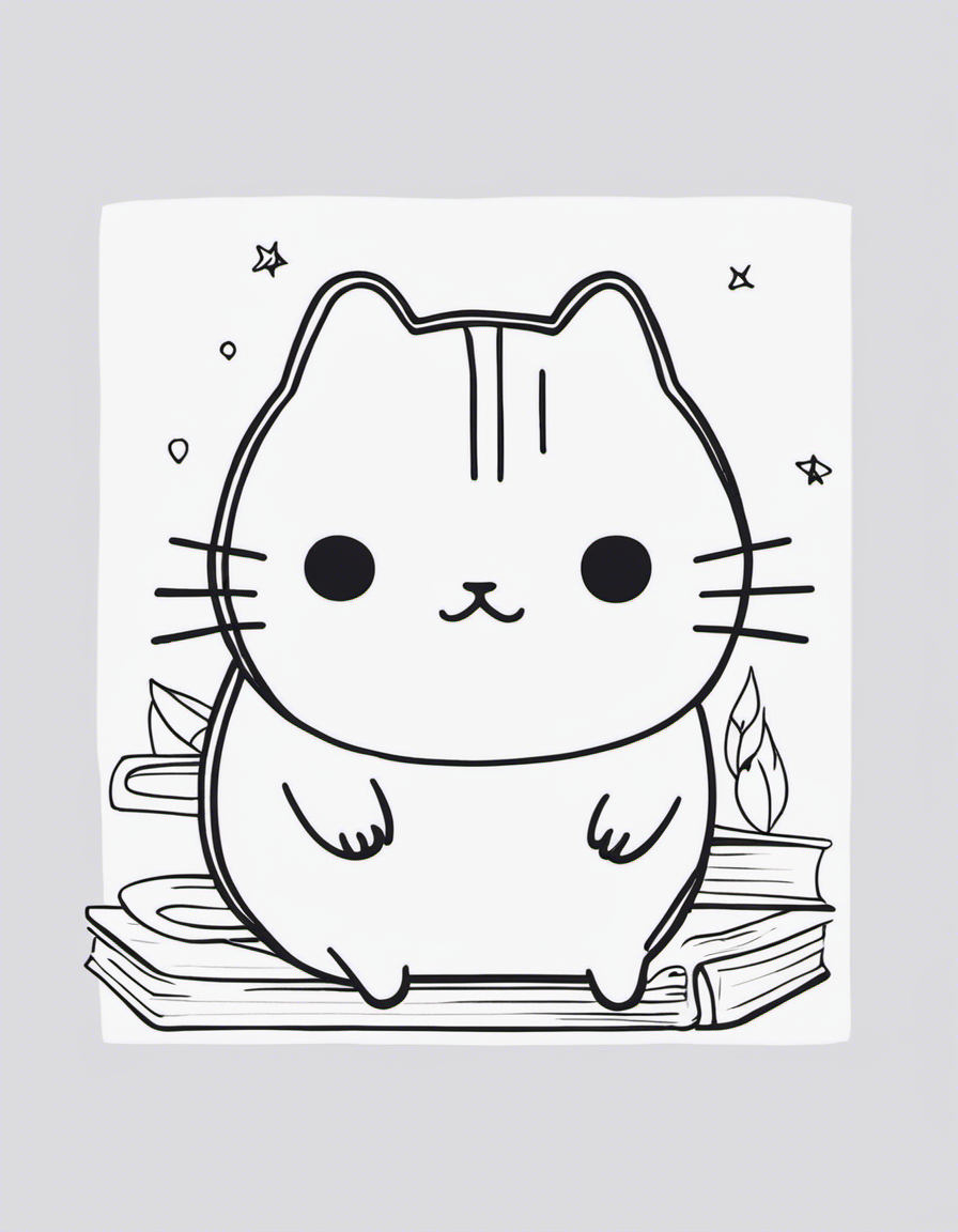 pusheen cat coloring page