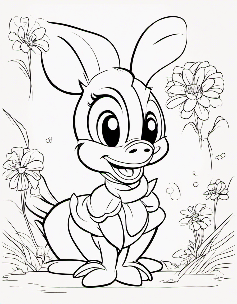 daisy duck for children coloring page