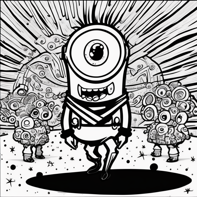 dancing minion coloring page