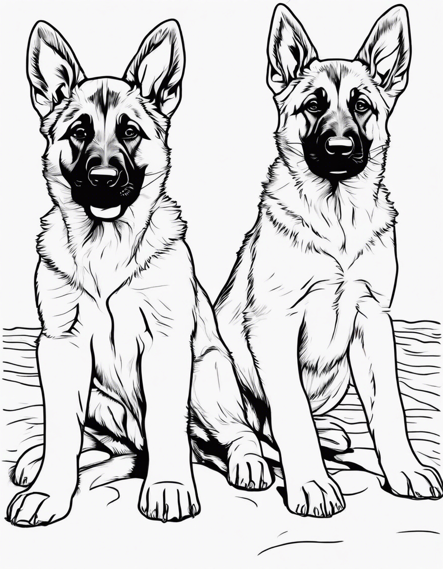 german shepherd coloring pages