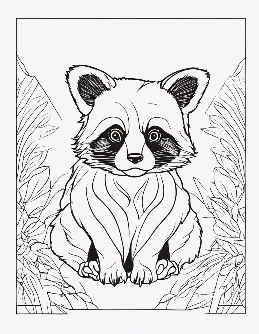 red panda for children coloring page