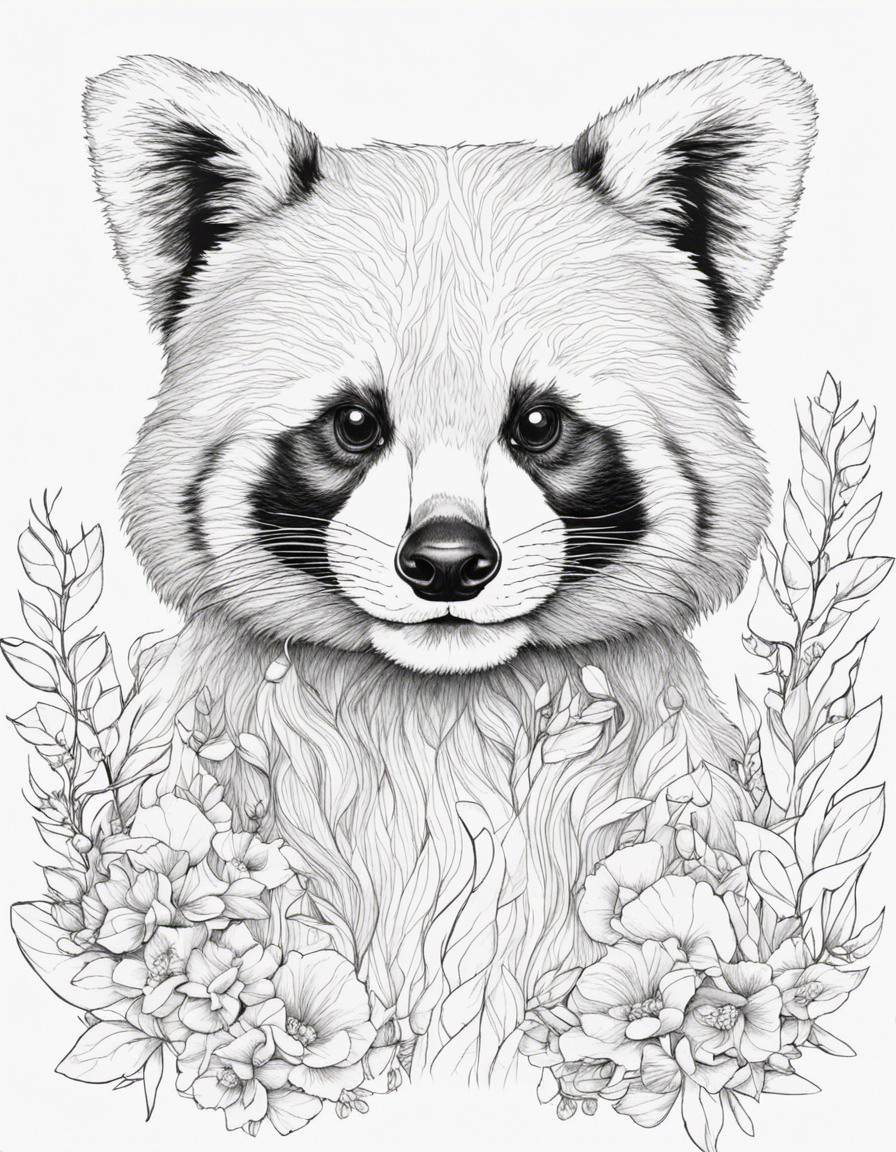 red panda for adults coloring page