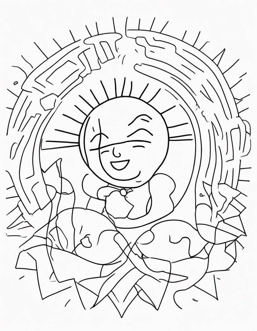 simple picture of a sun and I love daddy coloring page