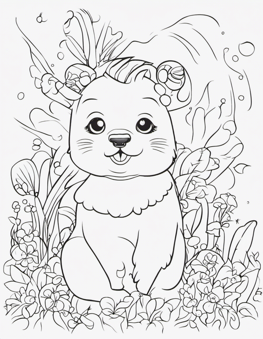 kawaii for children coloring page