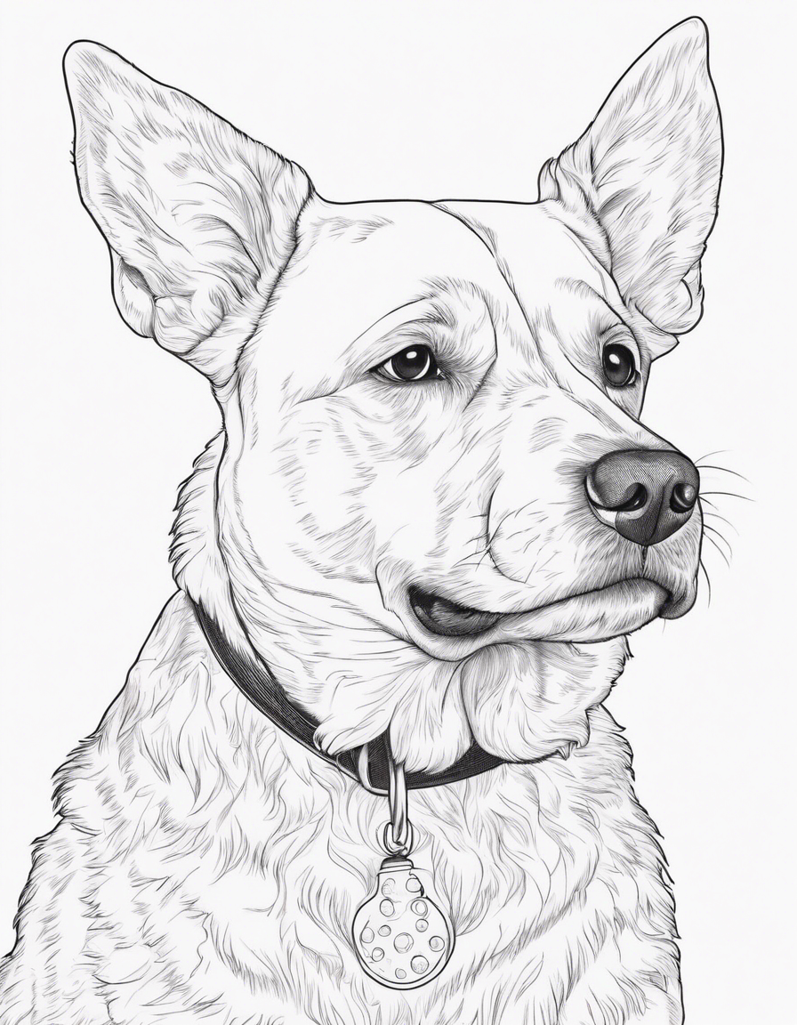 Christmas dog coloring page