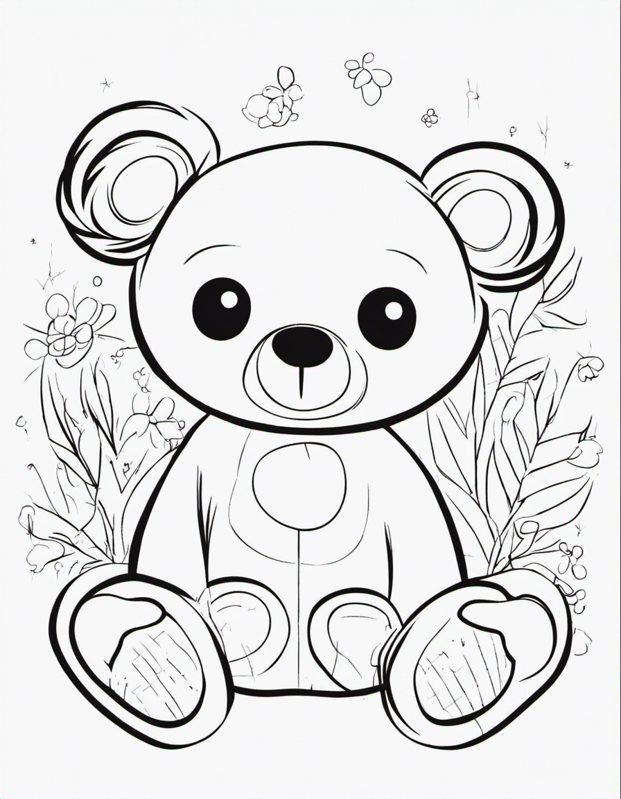 teddy bear for children coloring page