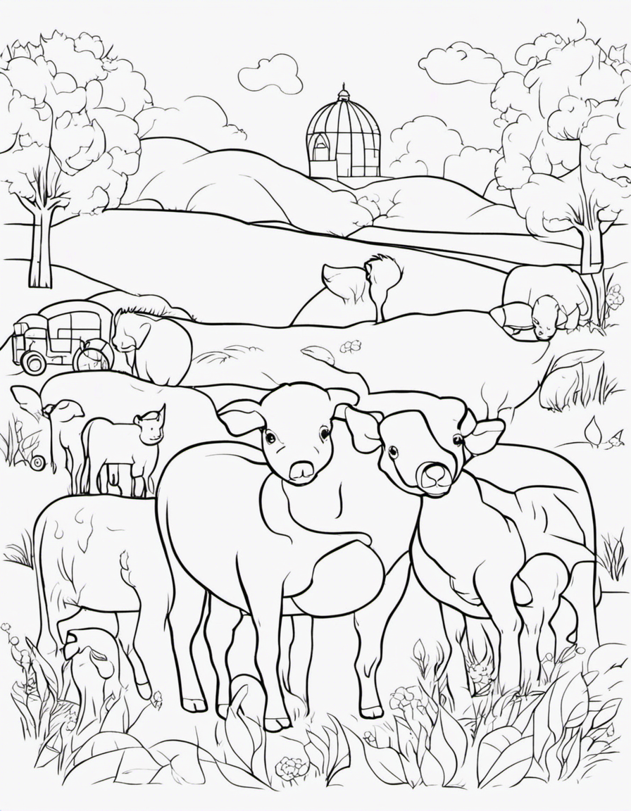 farm animals for children coloring page