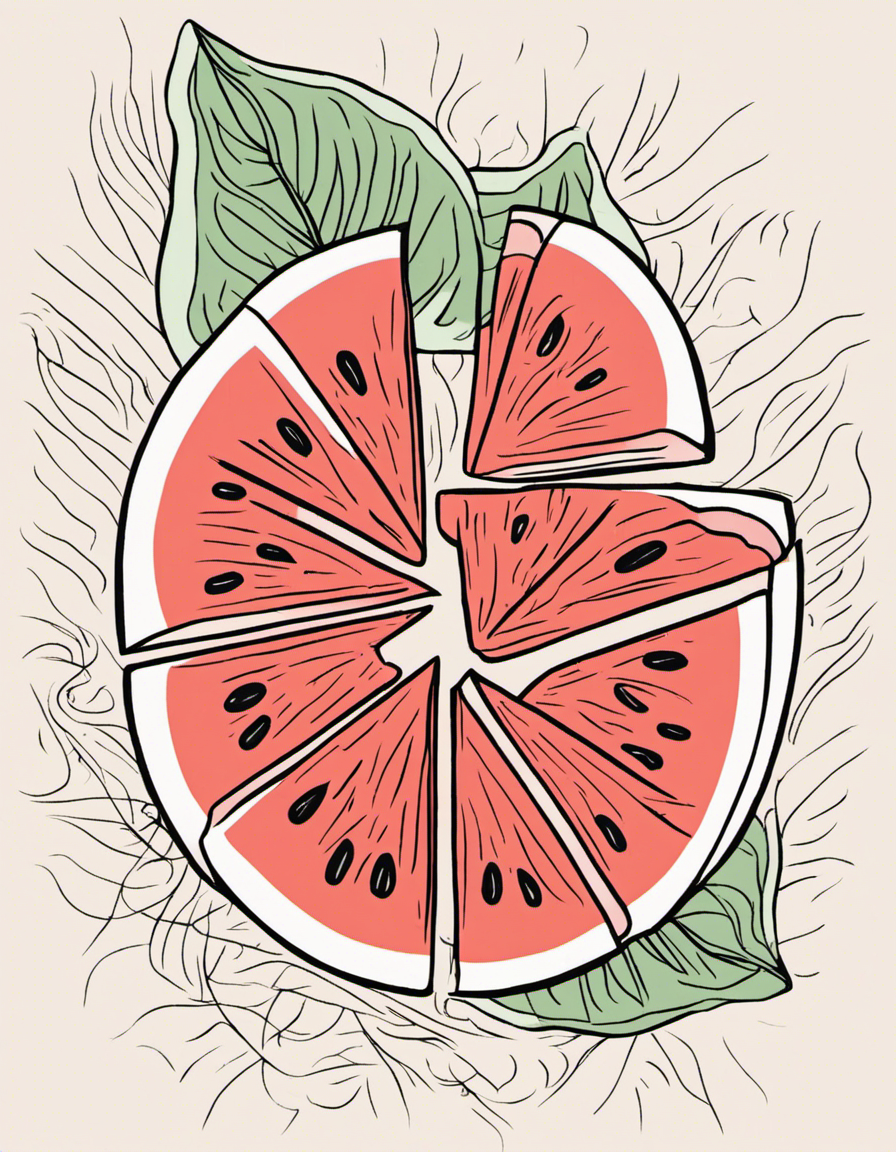 realistic watermelon coloring page