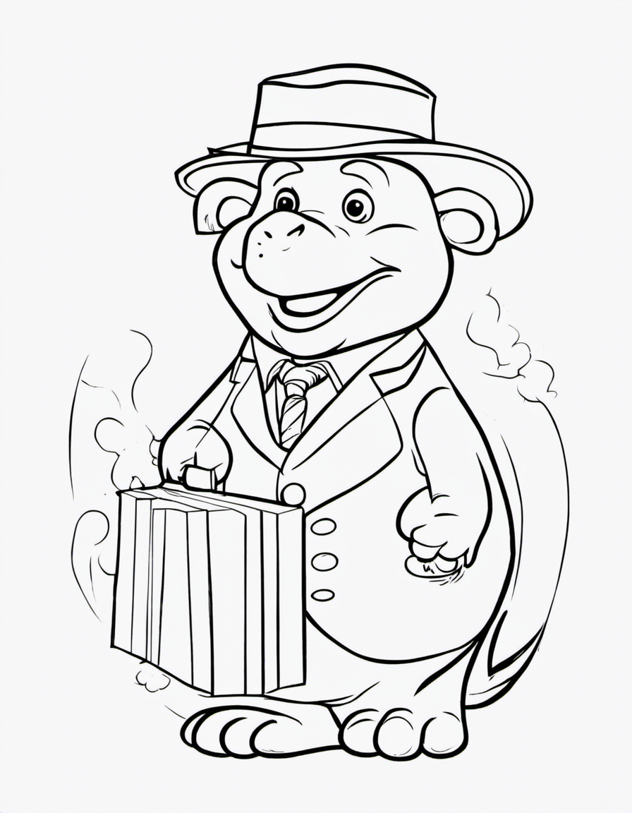 realistic barney coloring page
