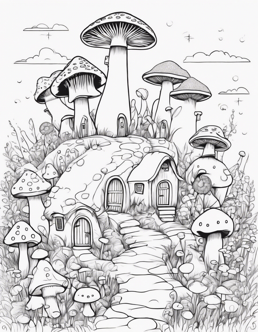 mushroom coloring pages