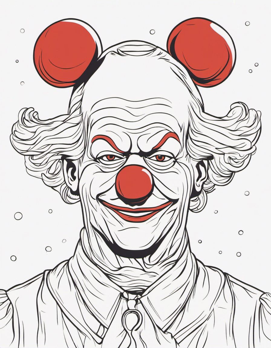 clown for adults coloring page