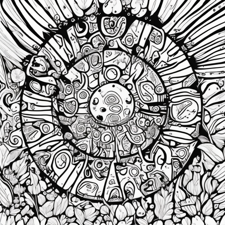 cao no estilo maya para colorir coloring page