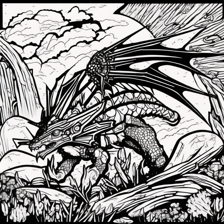 dragones coloring page