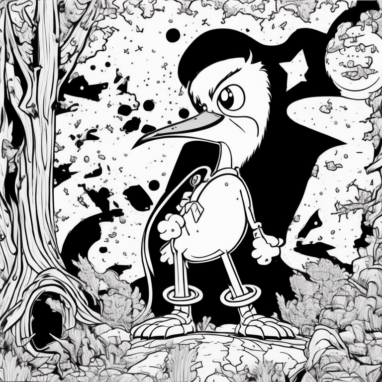 The Woody Woodpecker Show classic cartoon collection coloring page