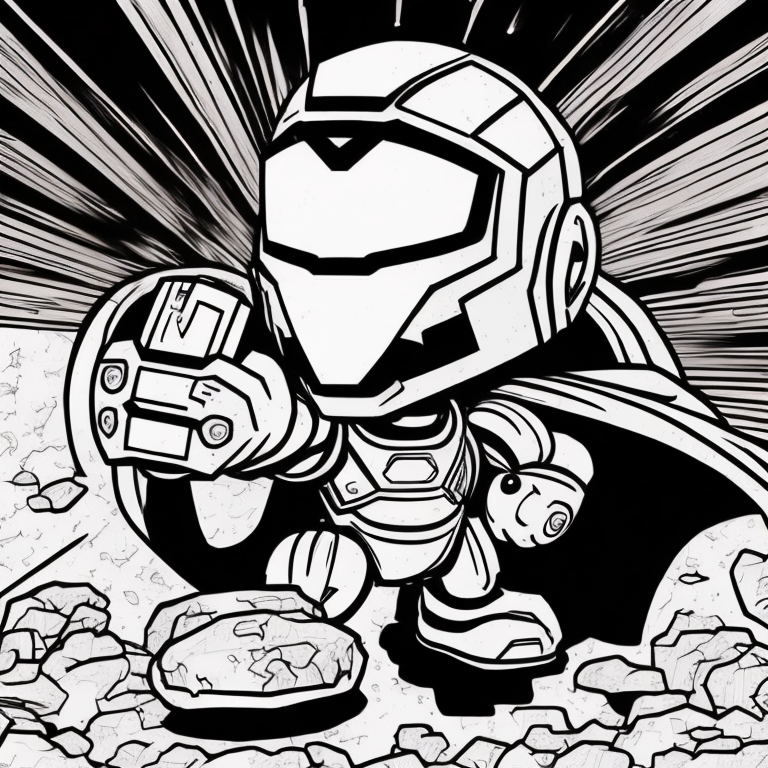 super mario with iron man armour coloring page