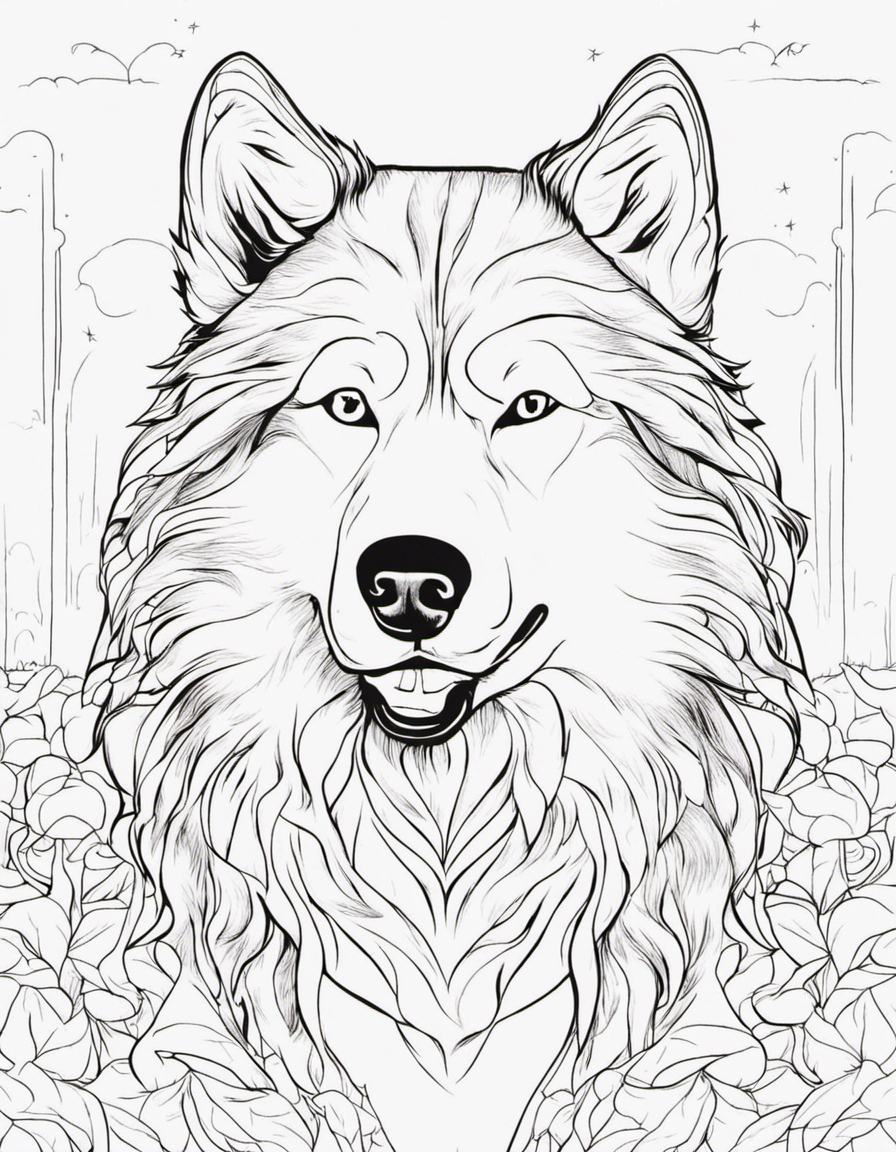 husky for adults coloring page