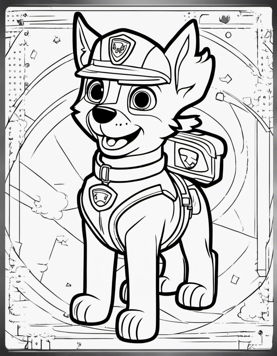 paw patrol for children coloring page