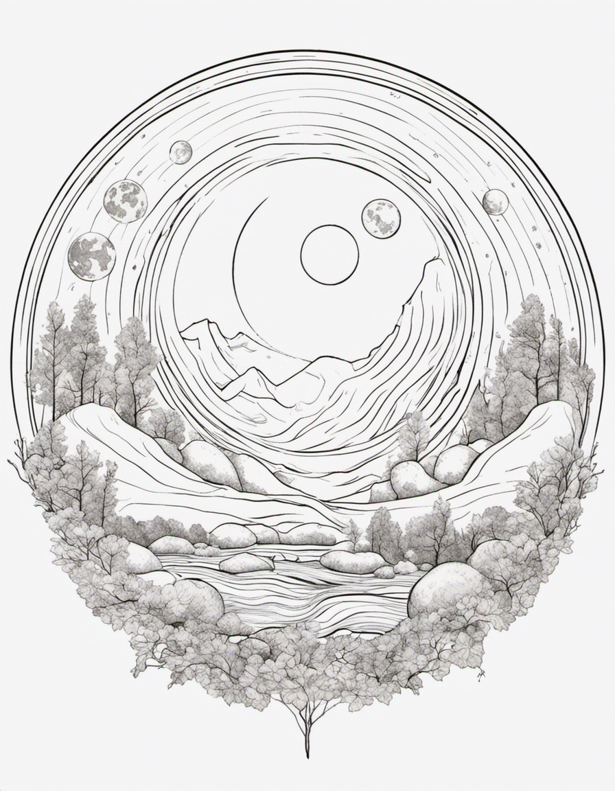 realistic moon coloring page