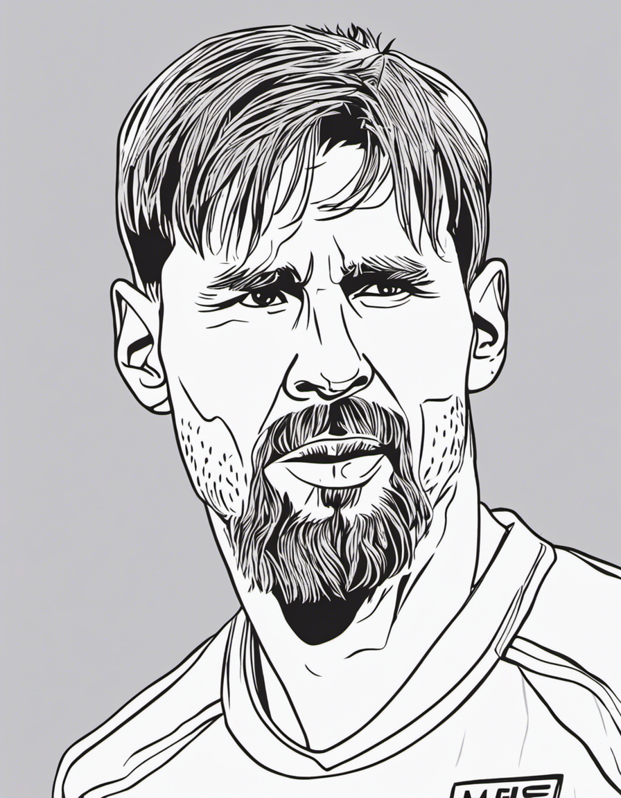 lionel messi for children coloring page